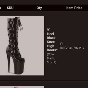 Pleaser USA 9" black buckle boots